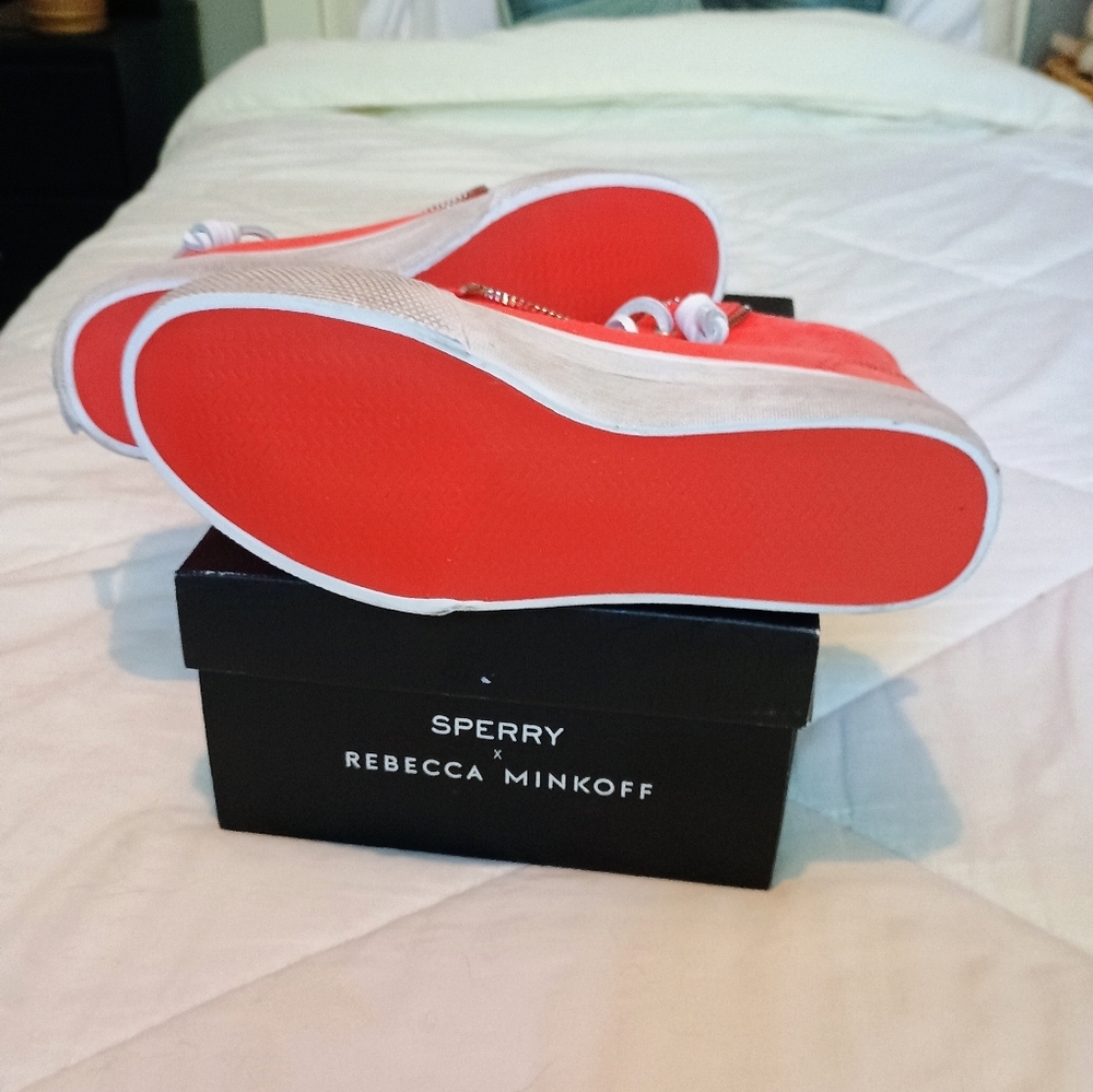 Sperry x Rebecca Minkoff Canvas High Top Sneakers 6.5 NIB Zip Detail Streetwear - Picture 16 of 16
